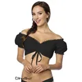 Dirndline Dirndlbluse Dirndline Schulterfreie Dirndlbluse - (2XL,3XL,L,M,S,XL) schwarz 3XL