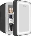 Olvy Kosmetik Kühlschrank 4 Liter, Tragbarer Mini Kühlschrank mit LED Spiegel, Klein Skincare Fridge, Kühl und Heiß für Zimmer, Schwarz
