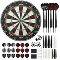 KOTO – King Classic Academy Dartscheibe Set, Turniermaß Sisal Dartboard mit Rotierendem Zahlenring & Klammer, Inkl. 2 Sets Steeldarts 23 g, Dart...