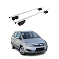 OMAC Dachtrager Quertrager fur Opel Zafira B 2005-2014 – City Crash getestet – ISO PAS 11154:2006 – Abschliessbar – Max 75 kg – 2 Stangen Silber