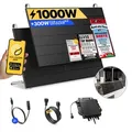 Balkonkraftwerk 1000W Solaranlage mit Balkon Halterung Steckerfertig Komplettset Photovoltaik Anlage 800W - onBasic, Kabellänge:10 m