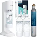 NEU SPINEL SODA Wassersprudler BubbleON Weiß 2x1L Flaschen CO2 Set