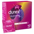 Durex Pleasure Me Kondome – Mit Noppen & Rippen, anatomischer Easy-On-Form & mit viel Silikongleitgel befeuchtet – 40 Kondome (1er Pack)
