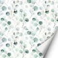 2 x 0,9 m selbstklebende Folie - Floral (16,66 €/qm) Klebefolie Dekorfolie Möbelfolie Mädchen Junge und Erwachsene grün Eukalyptus Blätter Äste Dekoaufkleber für glatte Oberflächen