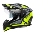 O'NEAL | Motorradhelm | Enduro Motorrad | Ventilationsöffnungen für maximalen Luftstrom & Kühlung, integrierte Sonnenblende | Sierra Helmet R V.24 | Erwachsene | Schwarz Neon Gelb Grau | Größe S