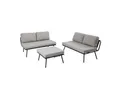 riess-ambiente Outdoor Lounge Sitzgruppe MOBILE MODULAR anthrazit hellgrau mit Tisch wetterfest