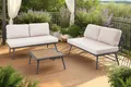 riess-ambiente Gartenlounge-Set MOBILE MODULAR anthrazit/hellgrau – WPC, Outdoor-Stoff, wetterfest, (Set, 3-tlg., 2x Sitzbänke, Beistelltisch), pflegeleicht & modular - Garten-Lounge ideal für Terrasse & Balkon