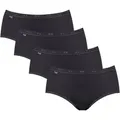 sloggi Midislip Basic+ (4er Pack) perfekter Sitz, feminin, Baumwollmischung, Single Jersey, weich schwarz 36