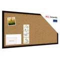 ALLboards Pinnwand mit Schwarzer Holz Rahmen 80x40cm Korktafel Korkwand Pinnwand Kork
