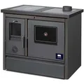 moeby24 Kaminofen Küchenofen Holzherd Kaminofen Herd Gusseisen 11,91KW BimSchV2 EEK A+ 150mm, 11 kW, Küchenofen, (1-tlg), Backen / Kochen möglich grau