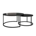 Vicco Couchtisch-Set Montreal, Schwarz Hochglanz, 77 x 77 cm 2 Teile, platzsparend klappbar und vielseitig kombinierbar