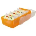 Karteikasten Croco 9,7 X 6,7 X 19,1 Cm (b X H X T) Din A8 Quer 500 Karten Polypropylen Orange Transluzent 5 Stützplatten