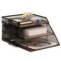 Briefablage aus Holz und Metall im VintageStil, stapelbarer SchreibtischOrgan...