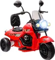 AIYAPLAY Kinder Elektro-Motorrad, 6V Kindermotorrad mit Musik, Kinderfahrzeug mit LED-Scheinwerfer, 3-5 km/h, für 3-6 Jahre Kinder, max. 25 kg, Rot
