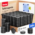 GAUDER Magnete für Magnettafel - Starke Tafelmagnete für Whiteboard, Pinnwand, Kühlschrank & Büro - Runde, Schwarze Kühlschrankmagnete mit hoher Haftkraft (248 Stück - 18 x 5 mm)