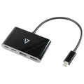 V7, Hub USB-C, Maschio a 2x USB-A, 2x USB-C Femmina, USB 3.2 Gen 1 5Gbps, Nero