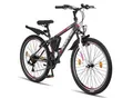 Licorne Bike Guide Premium Mountainbike in 20, 24 und 26 Zoll - Fahrrad für Mädchen, Jungen, Herren und Damen - Shimano 21 Gang-Schaltung, Kinderfahrrad, Kinder Zoll:26;Farbe:Anthrazit/Rosa