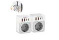TESSAN 2 Stück klappbarer 5-in-1 Reiseadapter für US-Stecker in EU-Steckdosen Reiseadapter Reisestecker Typ B, Steckdosenadapter US für American Thailand Mexiko, Reisestecker Typ B