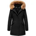 REPUBLIX Winterjacke TORI Damen Gefütterte Dicke Winter Jacke Mantel Parka mit Kapuze schwarz 3XL