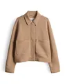 OPUS Damen Jacke | JENIMA Regular Kurzjacke aus komfortablen Scuba Sweat Salted Caramel, 42