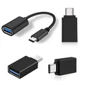 iJiZuo USB C Adapter auf USB 3.0 [4 Stück], OTG USB Typ C auf USB 3.0 Adapter und Adapter Kabel, für MacBook Air 2020/2018, MacBook Pro 2018, Huawei P30,Google Pixel 3XL, Galaxy S20/S10 (Schwarz)