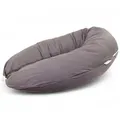 HOBEA-Germany Stillkissen 190 cm x 76 cm XXL Lagerungskissen Schwangerschaftskissen für Baby und Erwachsene Seitenschläferkissen Stillkissen mit Bezug aus Bio Baumwolle, Anthrazit