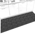 ANRO Läufer Teppich Küchenläufer Weich rutschfest anpassbar Velour Baker Grau 65x100cm Viele Größen/Muster