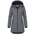 SUBLEVEL Steppjacke Damen Mantel mit Kapuze lange Winter Jacke Langer Parka S-5XL XXL - 44