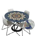 Tischdecke Outdoor Rund 90 cm, Elastisch Rund Abwaschbar Tischdecken Wasserab...