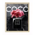 Justgoodmood Poster, Schwarz, Rosa, Naturmaterialien, Floral, Mode, 40x60x0.1 cm, Bilder und Zubehör, Wandbilder, Sonstige Wandbilder