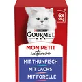 Gourmet Mon Petit Intense Katzenfutter nass, Fisch-Variationen, 8er Pack (8 x 6 Beutel à 50g)