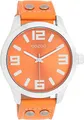 Oozoo Timepieces Damen Uhr in Silber Rauchorange- Armbanduhr Damen mit Lederarmband | Hochwertige Uhr für Frauen - Edle Analog Damenuhr in rund C1072