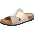Rohde Damen Pantolette Leder Kork Kreuzbandage D.Soave 5410, Größe:38 EU, Farbe:Beige - Beige - 38