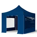 TOOLPORT 3x3m Aluminium Faltpavillon, inkl. 4 Seitenteile, dunkelblau