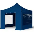 TOOLPORT  3x3m Aluminium Faltpavillon, inkl. 4 Seitenteile, dunkelblau - (600156)