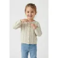Name It Strickjacke NMFBANNI für Mädchen mit Ajour-Strick und Rippbündchen unifarben, casual, regular fit, Baumwolle, Rundhals beige 74 EU