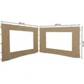 2 Seitenteile Mit Pe Fenster 300/400x197cm Für Blätter Pavillon 3x4m Seitenwand Sand
