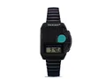 TalkJoy Profi Metallzugarmband Sprechende Armbanduhr Blindenuhr Wecker Sprachausgabe Zeitansage Sehbehinderte Knopfdruck Seniorenuhr Demenzuhr Geschenk Sprachgestützte Menüführung (schwarz)