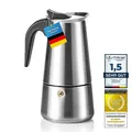 Coffee Fox® Espressokocher aus Edelstahl - Kaffeebereiter Kaffeekocher Espresso-Kanne (4 Tassen - 200 ml)