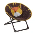 Relaxdays Moonchair Kinder, Löwe, faltbar, HxBxT: 47 x 50 x 48 cm, Kinderstuhl draußen & drinnen, Kindersessel, braun
