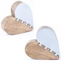 2er Set Dekoaufsteller Dekoobjekt Herz Puzzle Partnerset Amour -1-