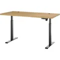 Schreibtisch - Braun - Schwarz - Eiche - Metallgestell - B 160 cm - elektrisch höhenverstellbar - Schwarz/Braun