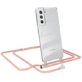 EAZY CASE - Smartphone Necklace - kompatibel mit Samsung Galaxy S21 FE 5G, Tasche Kette Schultertasche Crossbody Bag, Handyhülle zum Umhängeband Kordel in komplett Alt Rosa mit Endstücken in Silber