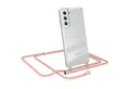 EAZY CASE Handykette Hülle mit Kette für Samsung Galaxy S21 FE 5G 6,41 Zoll, Ketten Hülle Schultergurt Schutzhülle Tasche mit Band Altrosa Unifarbe