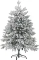 BELIANI Weihnachtsbaum 120 cm Weiß Schneebedeckt mit Kunstschnee und Ständer Weihnachtszeit/ Weihnachten/ Wohnzimmer Modern