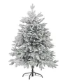 Künstlicher Weihnachtsbaum mit Schnee 120 cm schneebedeckt weiß Foraker