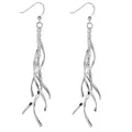 MATERIA Damen Ohrhänger Spirale 92mm - 925 Sterling Silber Ohrringe hängend lang mit Geschenk-Box SO-93-Silber