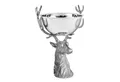 EDZARD Servierschale Richard, Stahl, Hirsch-Design, Silber-Optik, vernickelt, H 45 cm