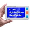 VEVOR Tragbare digitale Lupe, 5 Zoll HD Leselupe, Lesehilfe für Sehschwäche, 4- bis 32-facher Zoom, mit 17 Farbmodi, AV-Ausgang, klappbarem Griff, LCD-Bildschirm mit 5 Helligkeitsstufen