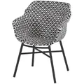 Delphine ergonomischer Diningstuhl Schwarz, schwarzes Gestell